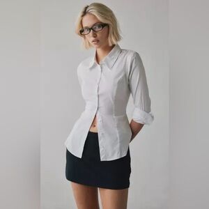 Silence + Noise White Button Down Shirt